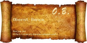 Oberst Bence névjegykártya