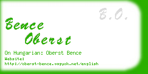 bence oberst business card